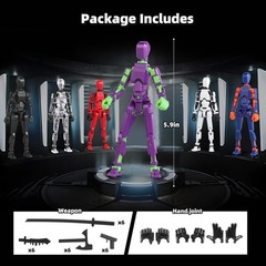 6PCS T-Robot 13 Action Figure Titan 13 3D Printed Toys Articulated