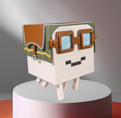 Articulated Pixel Happy Ghast, Ghast, Flexi Toy, 3D Printed