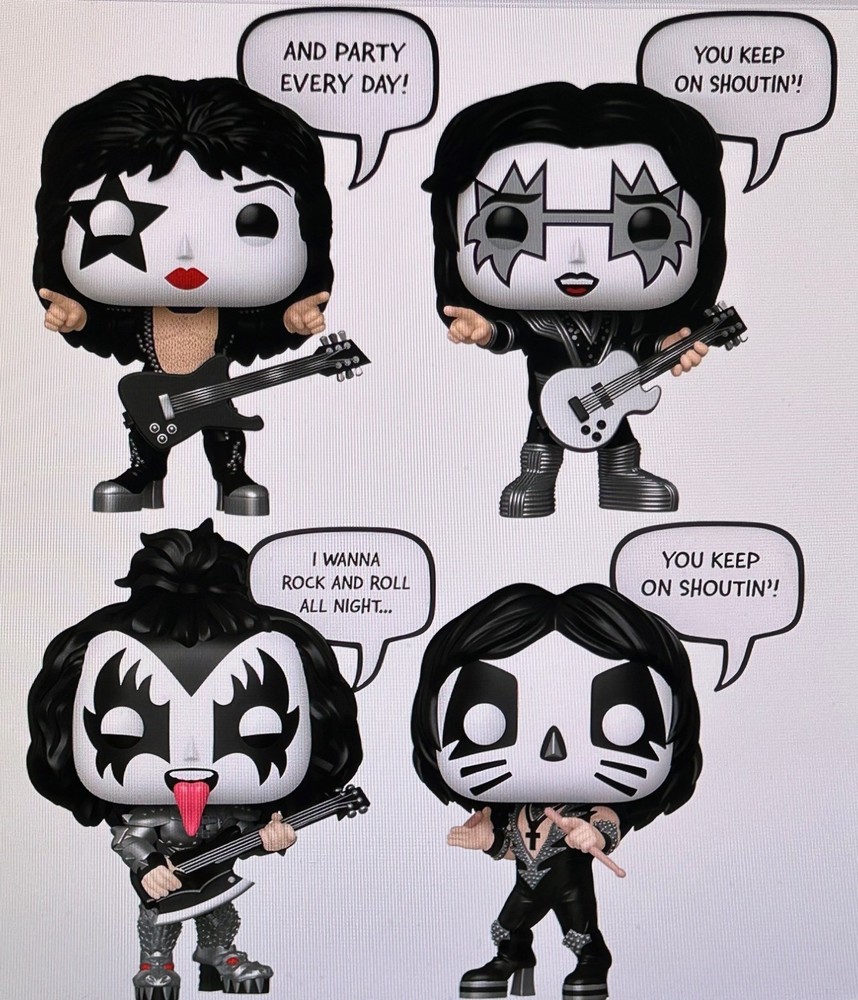 Funko Pop! Kiss Sayings Set of 4 Vinyl Figures + Protector for both