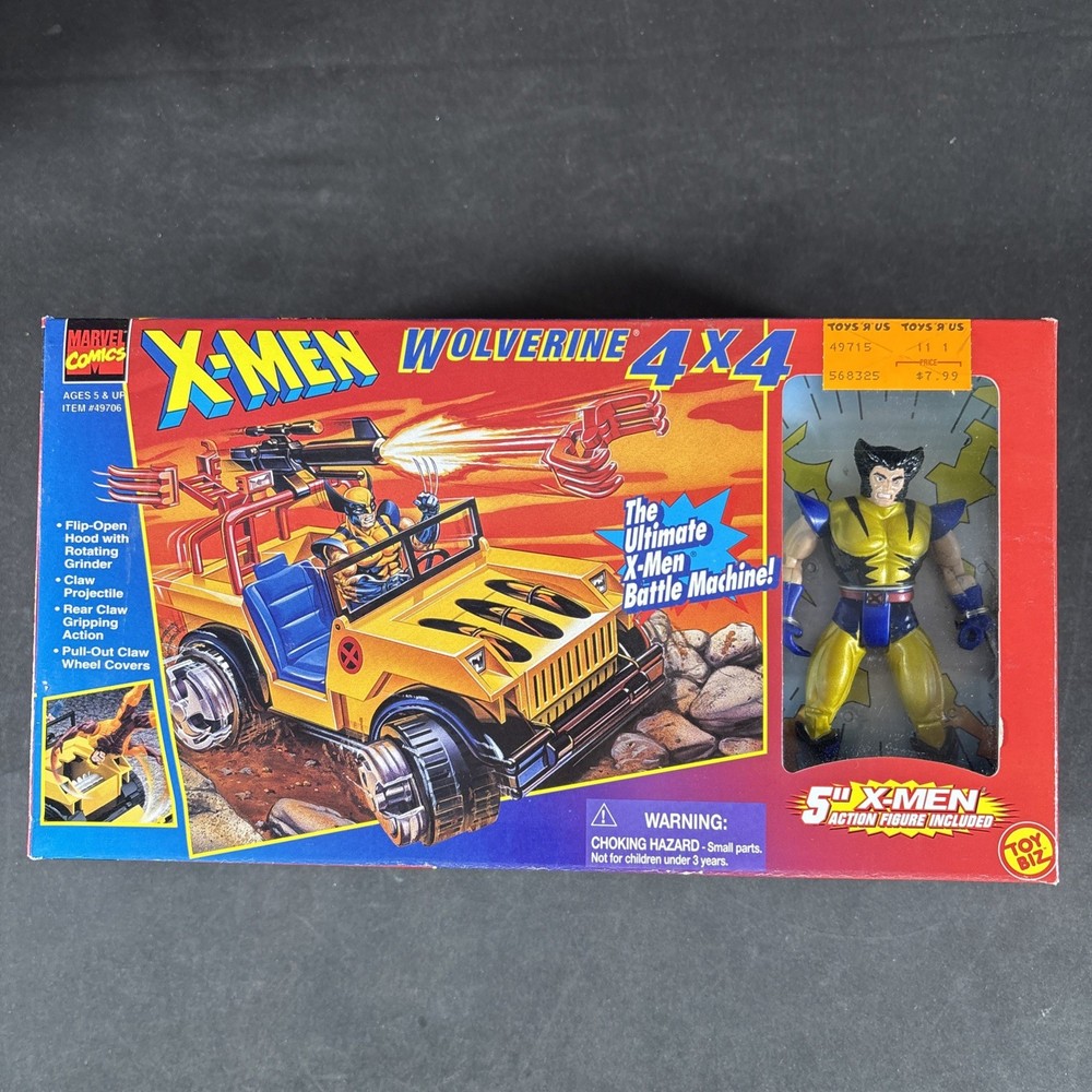 WOLVERINE X-MEN VEHICLE JEEP YELLOW ACTION FIGURE PLAYSET NEW SEALED TOY BIZ