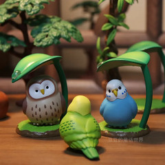 Rainy Day Animals and Birds Hiding under Leaves Figurines Blind Box Toys Chirps