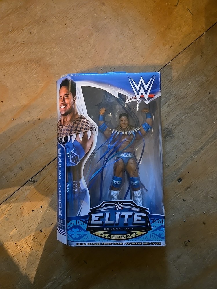 WWE Elite Flashback Rocky Maivia Mattel Action Figure WWF The Rock Damaged