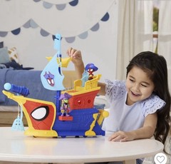 Spidey and His Amazing Friends WaterWebs Bubble Pirate Ship Toy DAMAGED BOX