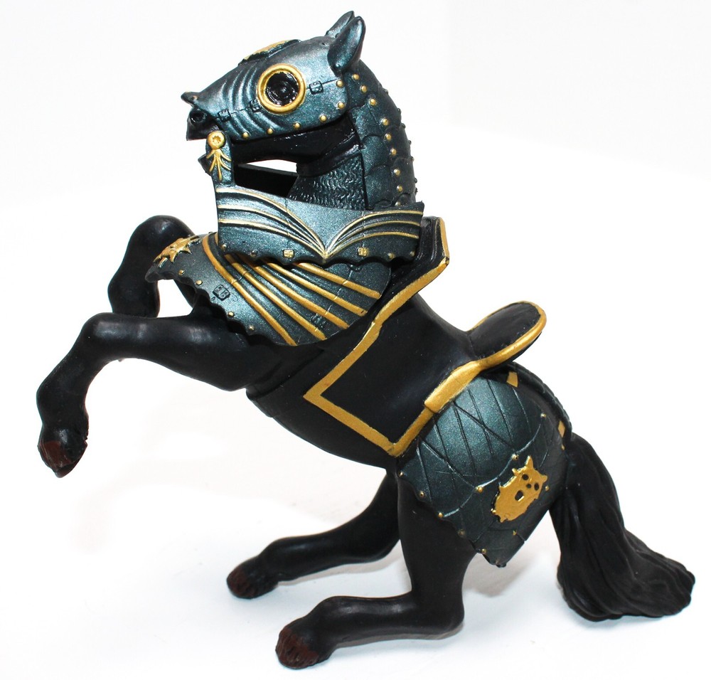Papo Medievel Knight In Black Armour’s Horse PVC Action Figure 2005