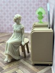1:24 Scale Dollhouse Figure “Evening Beauty Ritual” 1950s Inspired by Marx