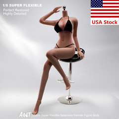 1/6 Female Black Skin Medium Breast Flexible Seamless Body 12”Action Figure