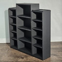 Miniature Wall/Tabletop Black Display Shelf MiniVerse, MiniBrand, Stepped Shelf