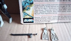 GI Joe Torpedo Action Figure With File Card Weapon Flippers Hasbro 1983 VTG G.I.