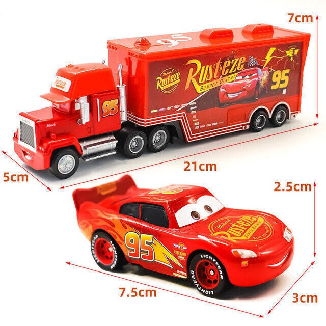 Disney Pixar Cars Lightning McQueen Jackson Storm Mack Hauler Truck+Car Toys~