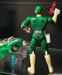Bandai CarRanger Power Ranger Green Racer Figure Set RV Robo Parts Missing
