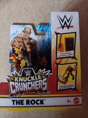 NEW! WWE Knuckle Crunchers Rebound Ring w/ Seth Rollins, The Rock & Roman Reigns