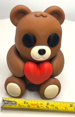 Cute 3D Printed Flexible Teddy Bear with Heart “Honey” – Valentine’s Day Gift