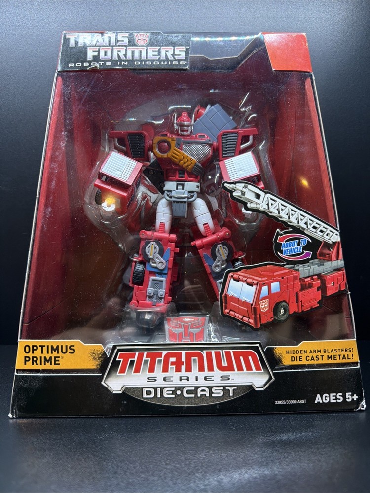Hasbro Transformers Titanium Series Optimus Prime Fire Truck Die Cast NIB
