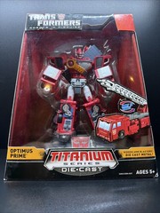 Hasbro Transformers Titanium Series Optimus Prime Fire Truck Die Cast NIB