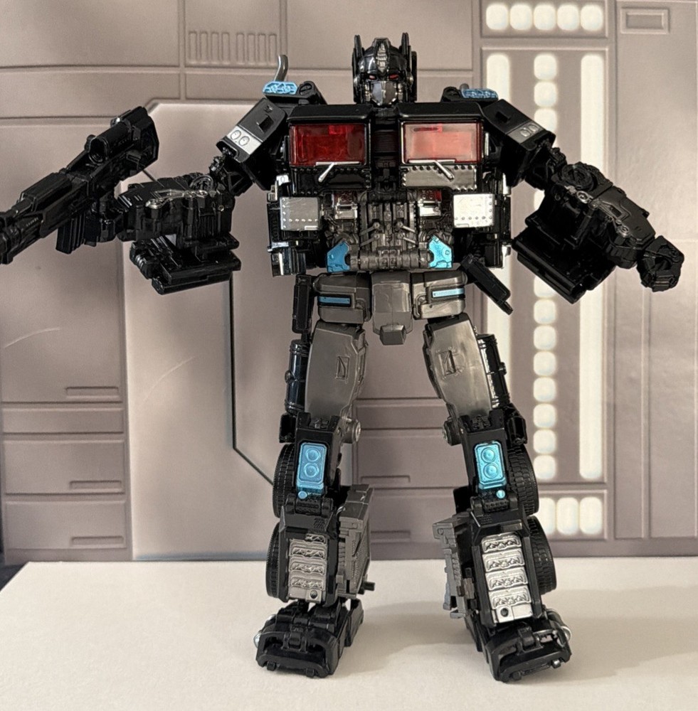 Transformer Nemesis Optimus Prime Black Silver Blue Complete Description 8 Inch