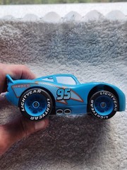Lot Of 3 Disney Pixar Lightening McQueen, Mater, DJ Blue Hotrod