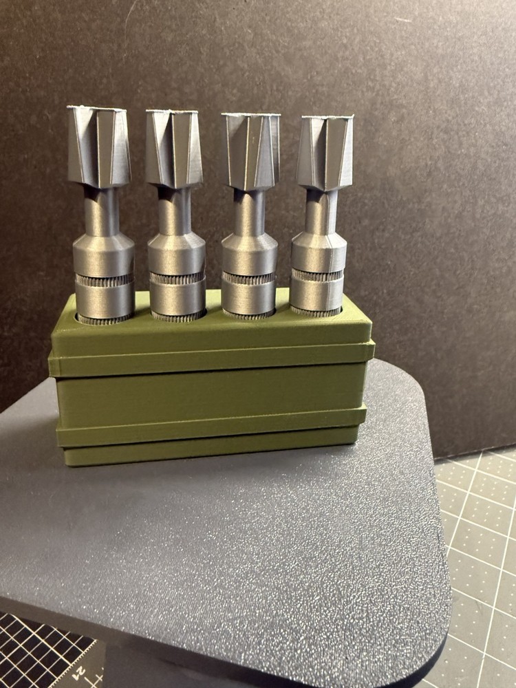 Vintage Gi Joe Jeep Recoilless Rifle Shells Custom Holder w/ 4 Shells – 3D Print