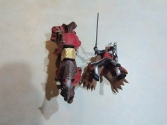 Papo Demon of Darkness Red Knight Action Figure on Horse With Swords
