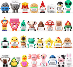 64 Pcs Mini Rubber You Rock Toys Set Mini Rock Figures Positive Gifts Desktop Or