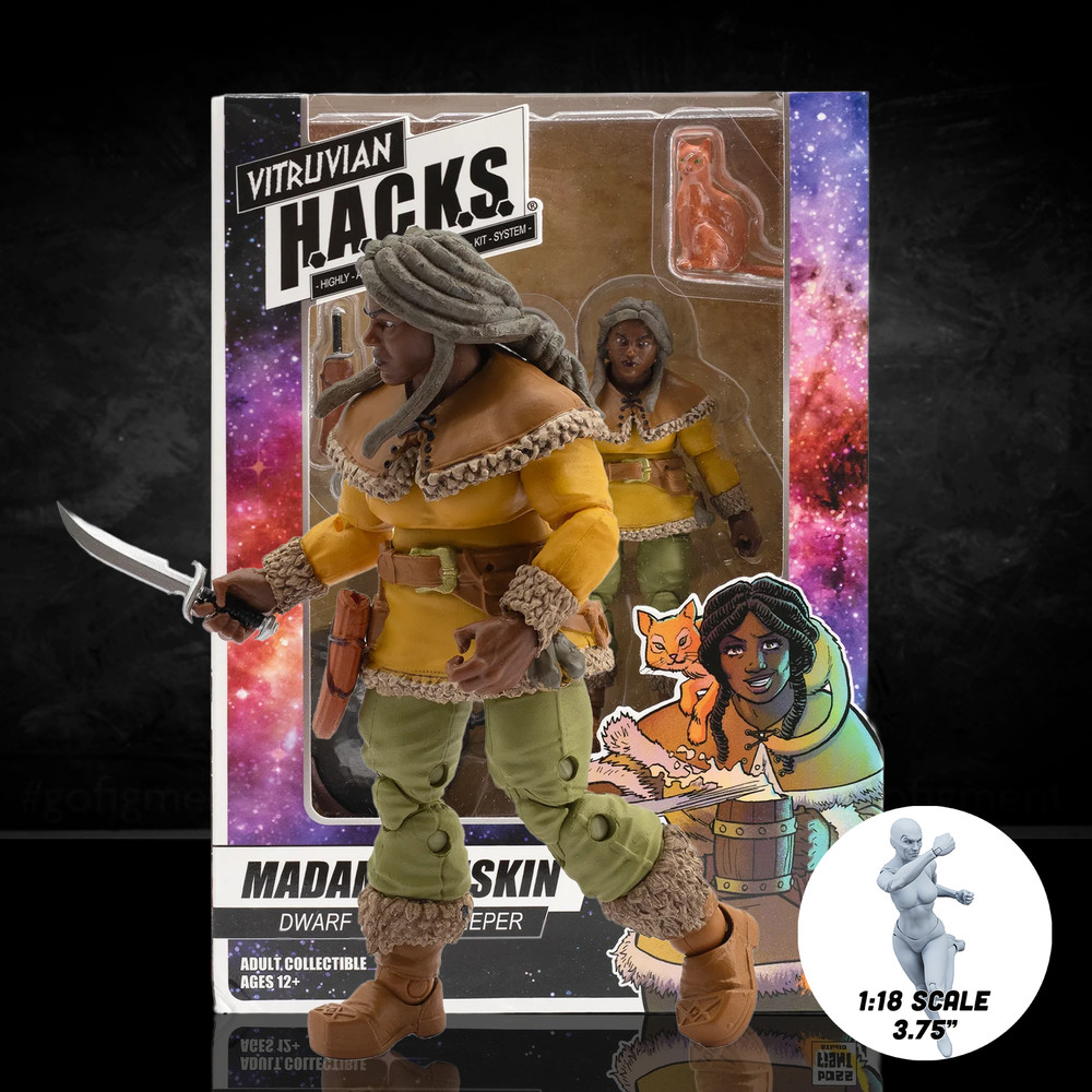 Madame Ruskin Dwarf Tavern Keeper Vitruvian H.A.C.K.S. Series 2 Fantasy 4″