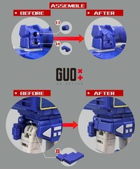 Side skirt Filler Shoulder Cannon Upgrade Kit For SS86 Soundwave by GOBetter 3D