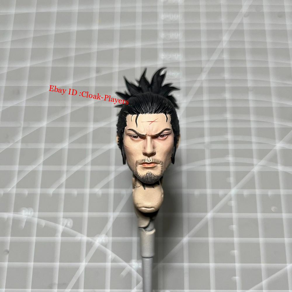 Painted 1/12 ‌Samurai Miyamoto Musashi Head Sculpt Model Fit 6” Action Figure