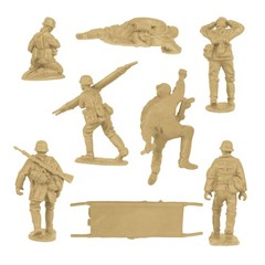 BMC CTS WW2 German Assault & Medics Plastic Army Men – 24pc Tan Soldier Figures