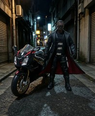 1/12 black overcoat for 6″ blade figure SHF Nota Mezco MixMax PHICEN Figma ❶USA❶