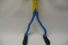“BENDY” Rabbit TOYEaster Unlimited Rubber Pose 70s 80s tuxedo Yellow