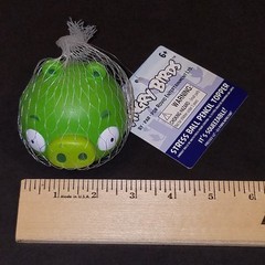 Angry Birds Stress Ball Pencil Topper Green Pig 3″ Foam Figure Rovio 2012 NEW