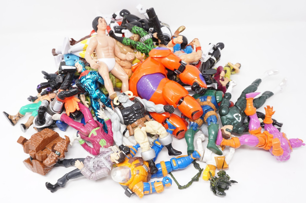 Large Mixed Lot Of Vintage Action Figures As Is For Parts Or Repair