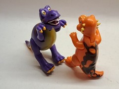 Dino Cafe T-Rex Toy Lot Jointed Posable Dinosaurs ,6 Figures Set Animated Show