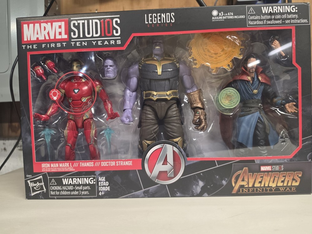 Marvel Legends Studios: 1st 10 Years Avengers: 3 Pack Iron Man Thanos Strange