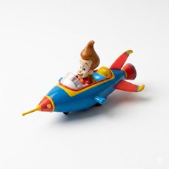 Vintage Jimmy Neutron Rocket Ship Toy 2002 Basic Fun Viacom Kid Figure Rare HTF