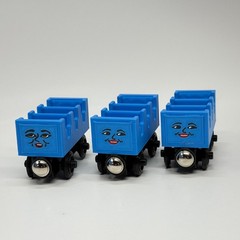 Wooden Railway Mining Trains – Production Misprints Open Coach ADA, JANE & MABE