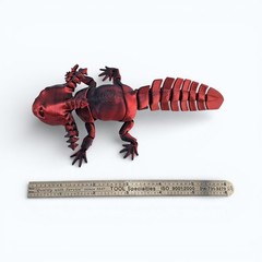 Lot 4 Articulated Axolotl Toy 6″ – 3D Printed Salamander Fidget Flex Desk Pet