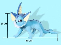 Large Custom Vaporeon Eeveelution Plush Doll 80cm Standing Pose Soft Stuffed Toy