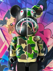 Bearbrick Bape Camo Shark 400% Green (NO BOX)