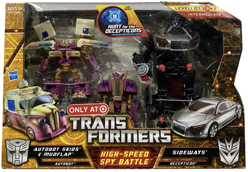 Transformers HFTD High-Speed Spy Battle: Skids, Mudflap & Sideways NEW 2010 READ