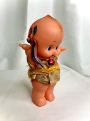 VINTAGE KEWPIE WITH DRESS COIN BANK DOLL SOFT VINYL TOY JAPAN SOFUBI