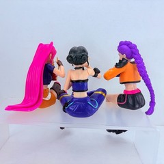 Kpop Demon Hunters Anime Figure Decor Rumi Mira Zoey Cup Noodles 3 Pcs Set