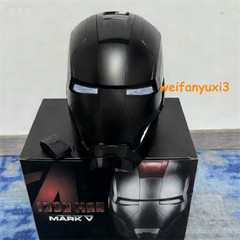 Iron Man Full Black Helmet MK5 1/1 Electronic Voice-controlled Mask Cosplay Prop