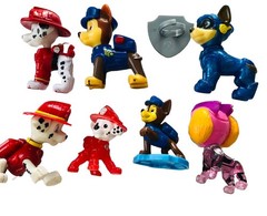 Lot of 7 Paw Patrol Pups Action Plastic Figures Marshall Skye Chase 2-3 Inches