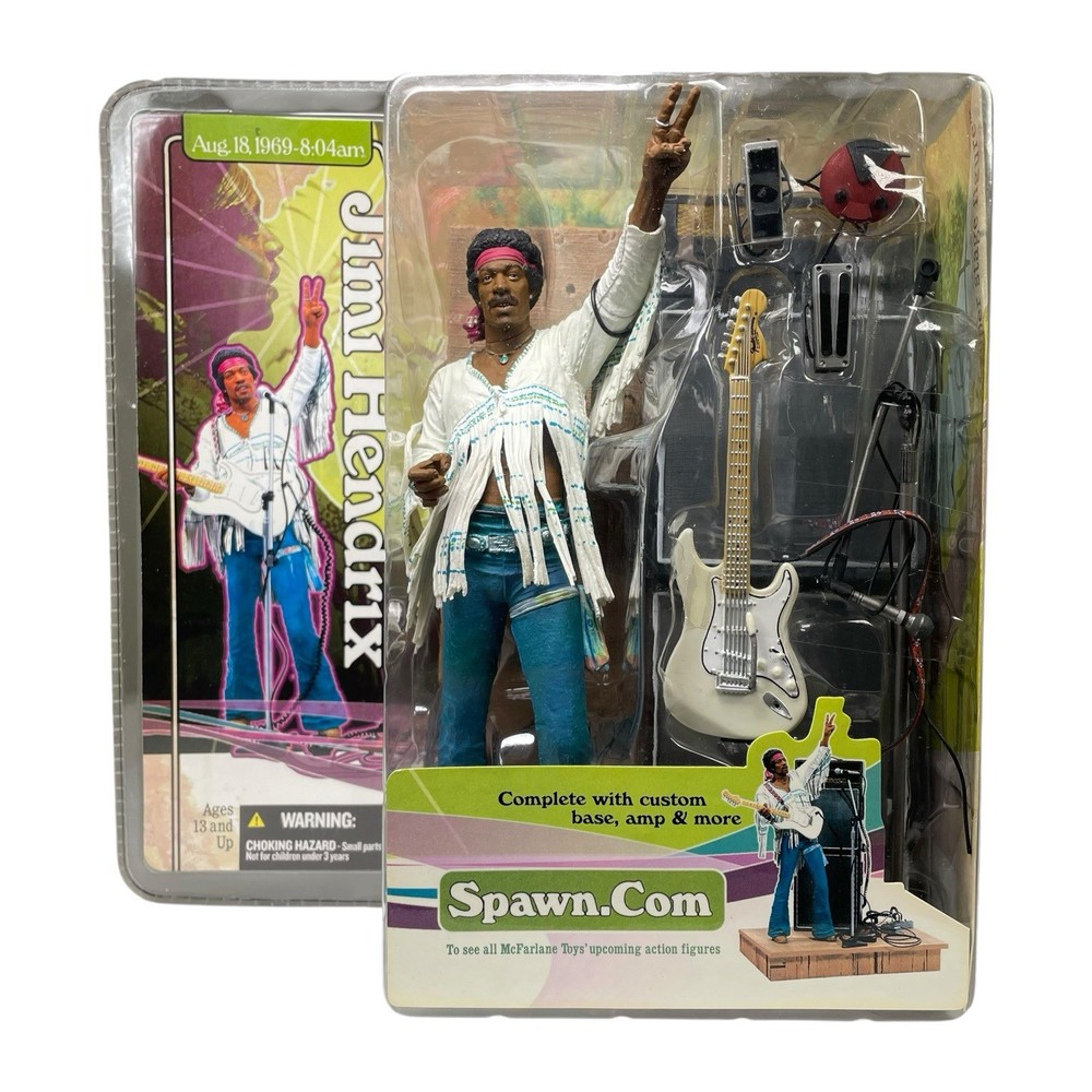 McFarlane Toys Jimi Hendrix Aug 18, 1969 Super Stage Figure Set NEW Vtg 2003