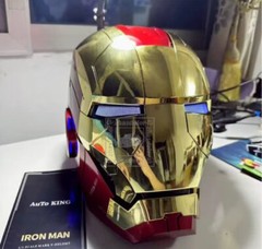 Iron Man Gold MK5 Helmet Electronic Voice Activated Open&Close Mask Autoking New