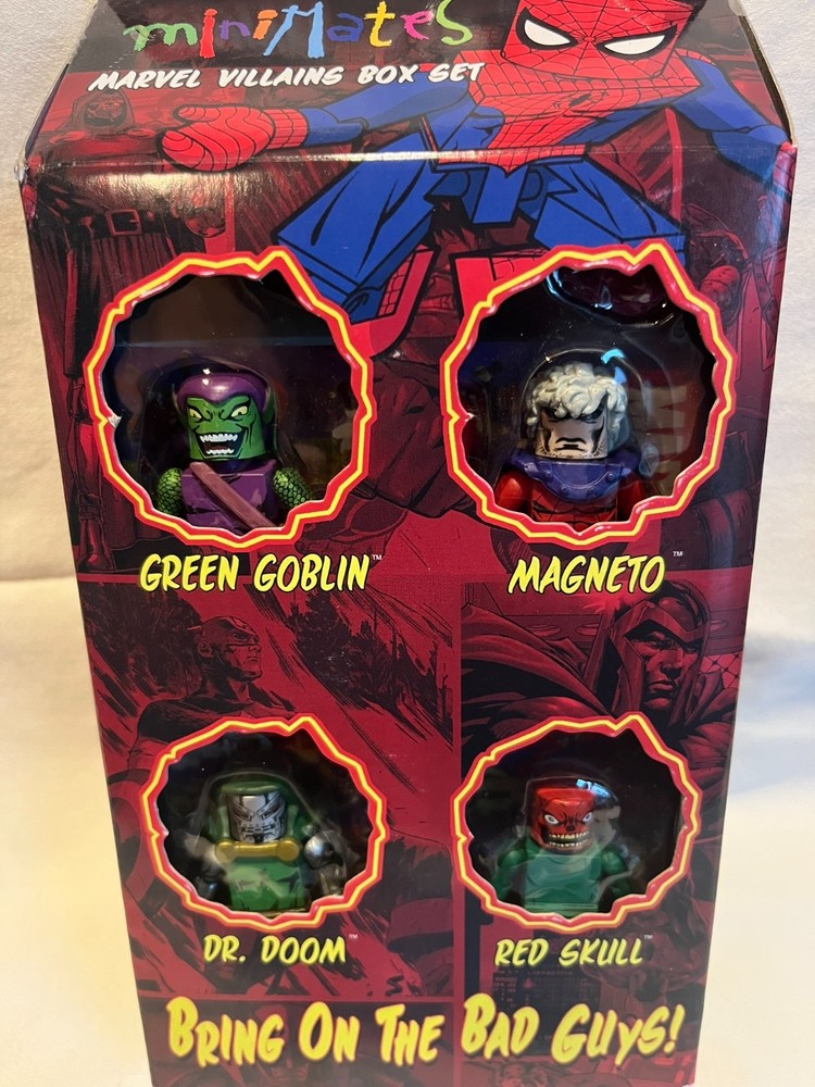 Marvel Minimates 4x BRING ON THE BAD GUYS Green Goblin-Magneto-Dr.Doom-Red Skull