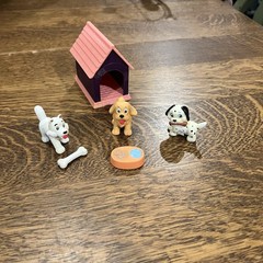VTG 90s Jasman My Precious Pets Lot with Dog House And Dogs Food Bowl Bone
