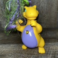 VTG 1993 Darlin’ Dinos Bronte Yellow Purple Time For Bed Dressy Dinos 7”