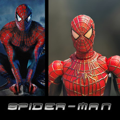 HEAD ONLY Tobey Maguire Mafex 241 Spider-Man Custom Painted 1:12 Scale