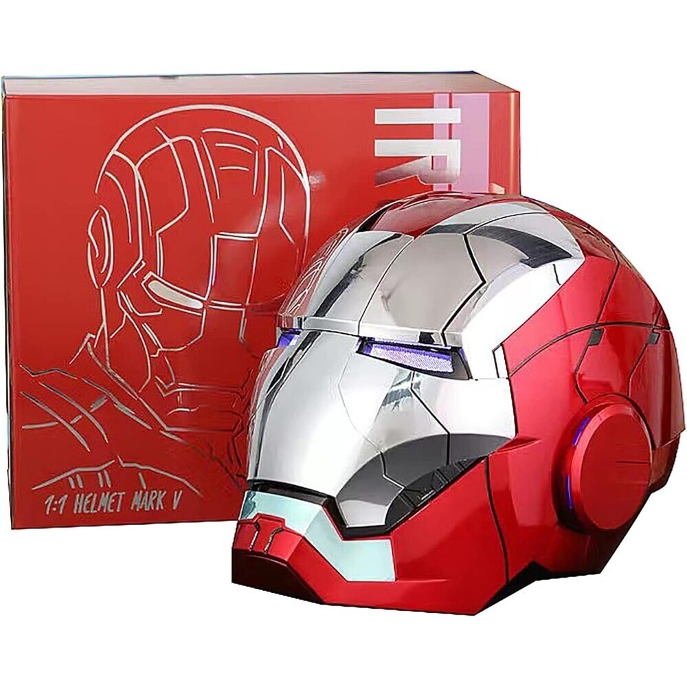AUTOKING Iron Man MK5 1:1 Helmet Wearable Voicecontrol Golden Black Mask Cosplay